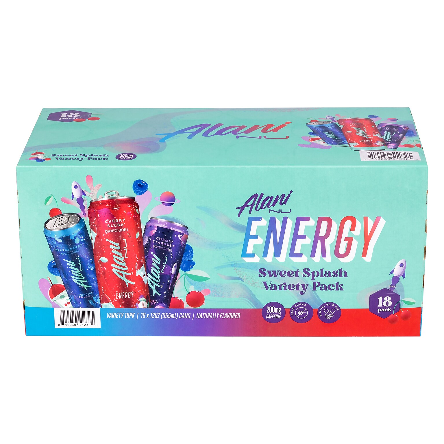 Alani Nu Energy Sweet Splash Variety Pack, 12 oz, 18/Pack (220-02374)