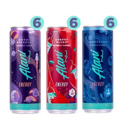 Alani Nu Energy Sweet Splash Variety Pack, 12 oz, 18/Pack (220-02374)