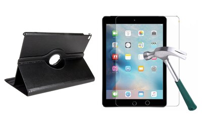 Vangoddy Bundle 2 in 1 Black Slim Folding Stand 360 Rotating Smart Cover Case for IPad Pro 12.9" (PT_000001197_X1)