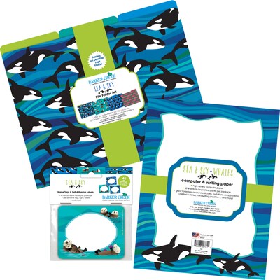Barker Creek Sea & Sky Whales File Folder, 1/3-Cut Tab, Letter Size, Assorted Colors, 107/Set (145)