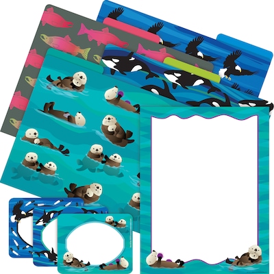 Barker Creek Sea & Sky Otters File Folder, 1/3-Cut Tab, Letter Size, Assorted Colors, 107/Set (146)