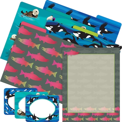 Barker Creek Sea & Sky Salmon File Folder, 1/3-Cut Tab, Letter Size, Assorted Colors, 107/Set (147)