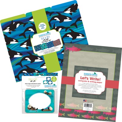 Barker Creek Sea & Sky Salmon File Folder, 1/3-Cut Tab, Letter Size, Assorted Colors, 107/Set (147)