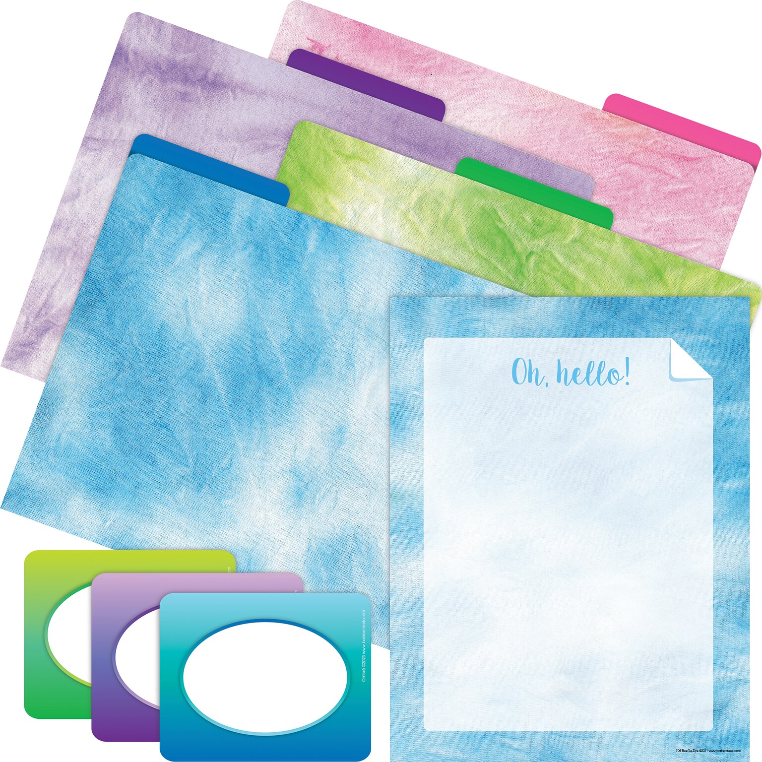 Barker Creek Blue Ombré File Folder, 1/3-Cut Tab, Letter Size, Assorted Colors, 107/Set (152)