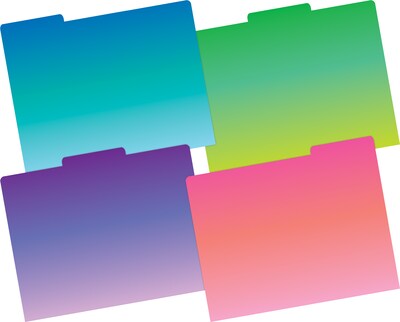 Barker Creek Blue Ombré File Folder, 1/3-Cut Tab, Letter Size, Assorted Colors, 107/Set (152)