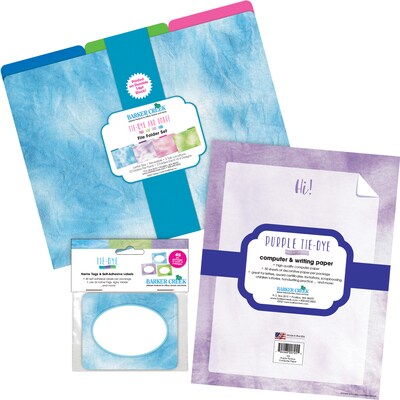 Barker Creek Purple Tie-Dye File Folder, 1/3-Cut Tab, Letter Size, Assorted Colors, 107/Set (153)