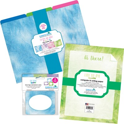 Barker Creek Lime Tie-Dye File Folder, 1/3-Cut Tab, Letter Size, Assorted Colors, 107/Set (155)