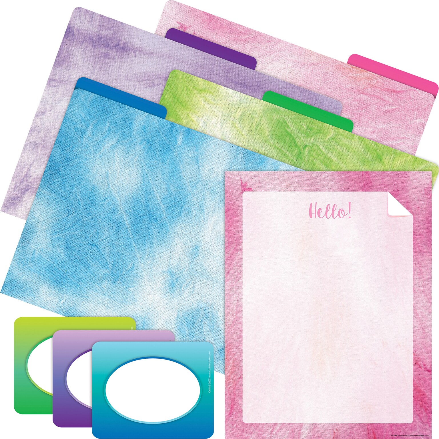 Barker Creek Pink Ombré File Folder, 1/3-Cut Tab, Letter Size, Assorted Colors, 107/Set (158)