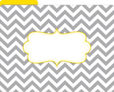 Barker Creek Beautiful Chevron File Folder, 1/3-Cut Tab, Letter Size, Assorted Colors, 12/Pack (2010)