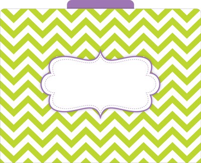 Barker Creek Beautiful Chevron File Folder, 1/3-Cut Tab, Letter Size, Assorted Colors, 12/Pack (2010)