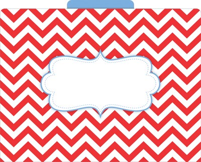 Barker Creek Beautiful Chevron File Folder, 1/3-Cut Tab, Letter Size, Assorted Colors, 12/Pack (2010)