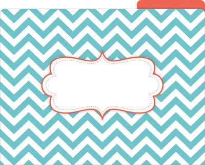 Barker Creek Beautiful Chevron File Folder, 1/3-Cut Tab, Letter Size, Assorted Colors, 12/Pack (2010)