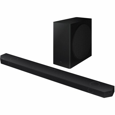 Samsung Q-Series HWQS730D 370W Wall Mountable Indoor Sound Bar Speaker, Black