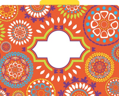 Barker Creek Moroccan File Folder, 1/3-Cut Tab, Letter Size, Assorted Colors, 12/Pack (2013)