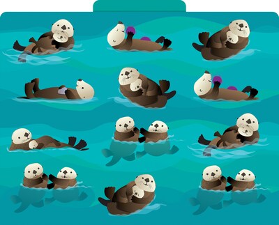 Barker Creek Sea & Sky File Folder, 1/3-Cut Tab, Letter Size, Assorted Colors, 12/Pack (2015)