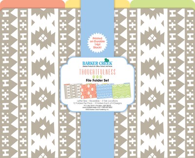 Barker Creek Thoughtfulness File Folder, 1/3-Cut Tab, Letter Size, Assorted Colors, 12/Pack (2016)