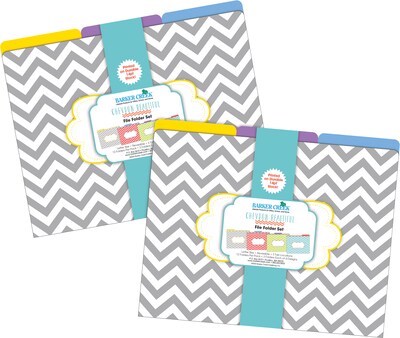Barker Creek Beautiful Chevron File Folder, 1/3-Cut Tab, Letter Size, Assorted Colors, 24/Set (4394)