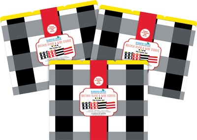 Barker Creek Buffalo Plaid & Wide Stripes File Folder, 1/3-Cut Tab, Letter Size, Assorted Colors, 36/Set (4397)