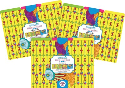 Barker Creek Bohemian Animals File Folder, 1/3-Cut Tab, Letter Size, Assorted Colors, 36/Set (4399)