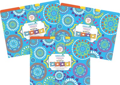 Barker Creek Moroccan File Folder, 1/3-Cut Tab, Letter Size, Assorted Colors, 36/Set (4401)