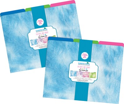 Barker Creek Tie-Dye & Ombré File Folder, 1/3-Cut Tab, Letter Size, Assorted Colors, 24/Set (4402)