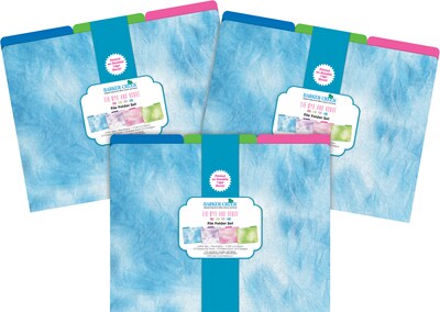 Barker Creek Tie-Dye & Ombré File Folder, 1/3-Cut Tab, Letter Size, Assorted Colors, 36/Set (4403)