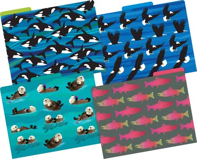 Barker Creek Sea & Sky File Folder, 1/3-Cut Tab, Letter Size, Assorted Colors, 36/Set (4405)