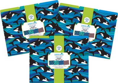 Barker Creek Sea & Sky File Folder, 1/3-Cut Tab, Letter Size, Assorted Colors, 36/Set (4405)
