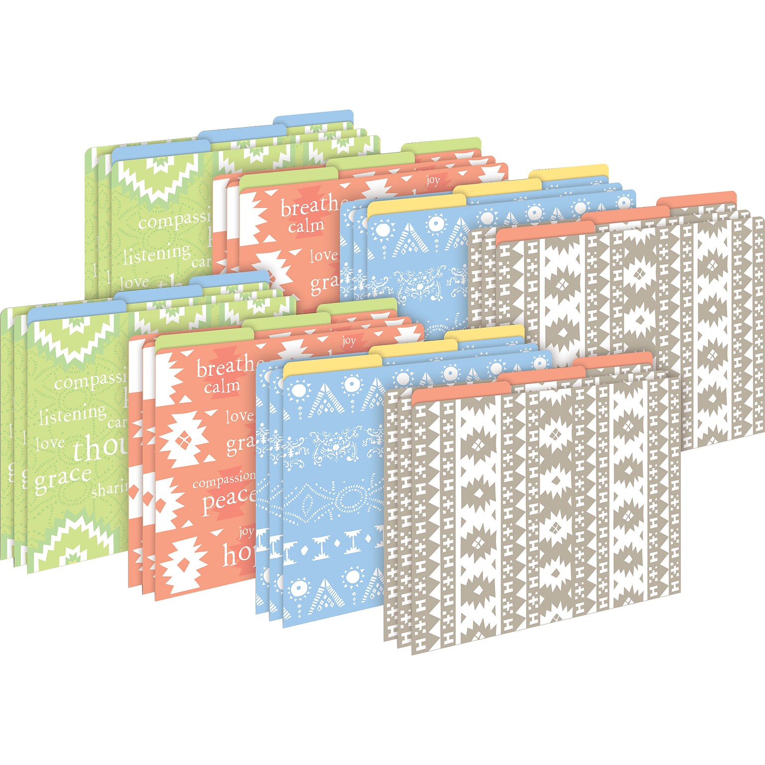 Barker Creek Thoughtfulness File Folder, 1/3-Cut Tab, Letter Size, Assorted Colors, 24/Set (4406)