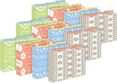 Barker Creek Thoughtfulness File Folder, 1/3-Cut Tab, Letter Size, Assorted Colors, 36/Set (4407)