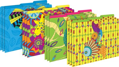 Barker Creek Bohemian Animals File Folder, 1/3-Cut Tab, Letter Size, Assorted Colors, 42/Set (4408)