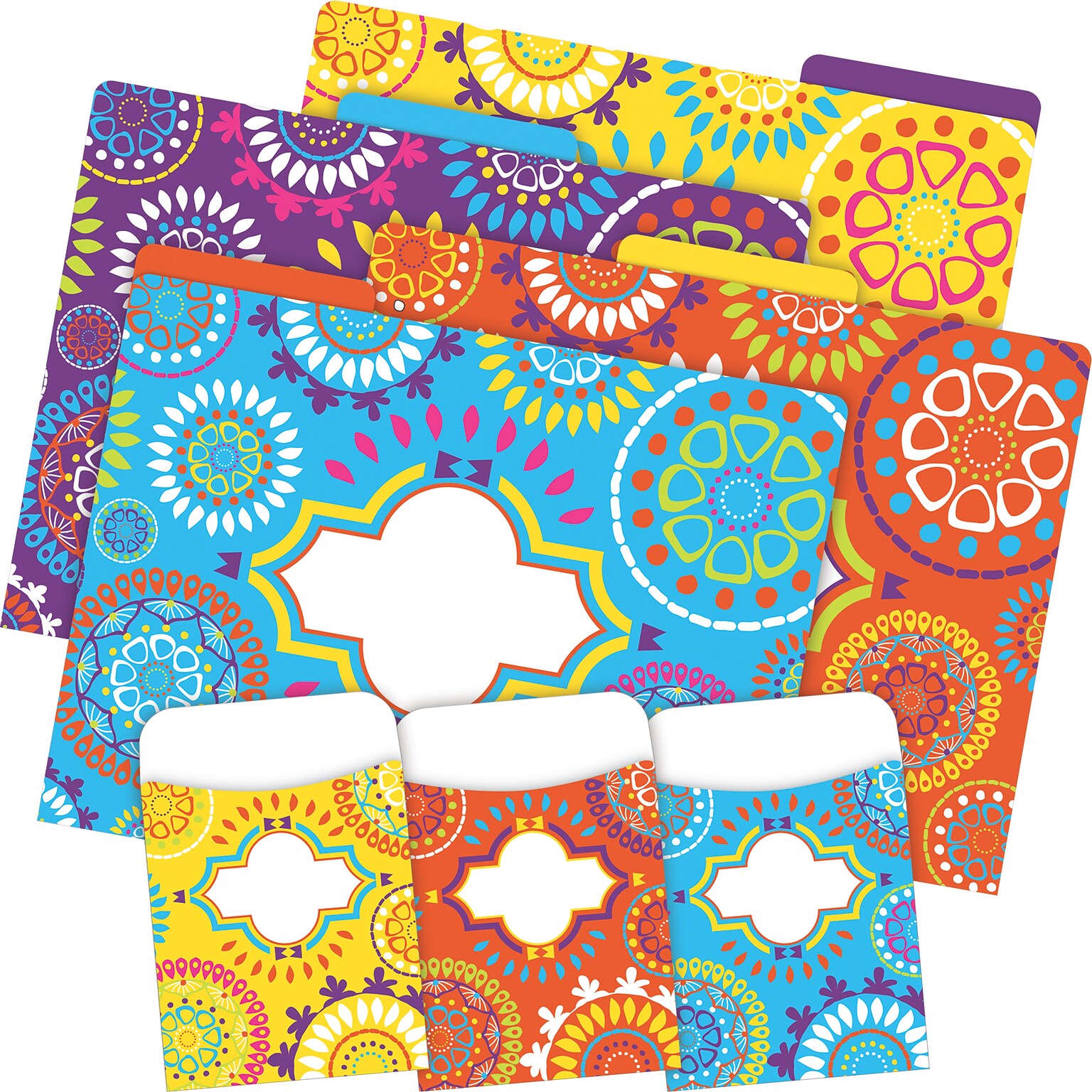 Barker Creek Moroccan File Folder, 1/3-Cut Tab, Letter Size, Assorted Colors, 42/Set (4413)