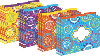 Barker Creek Moroccan File Folder, 1/3-Cut Tab, Letter Size, Assorted Colors, 42/Set (4413)