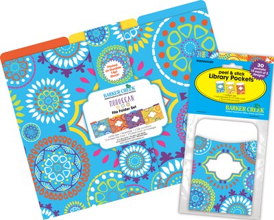 Barker Creek Moroccan File Folder, 1/3-Cut Tab, Letter Size, Assorted Colors, 42/Set (4413)