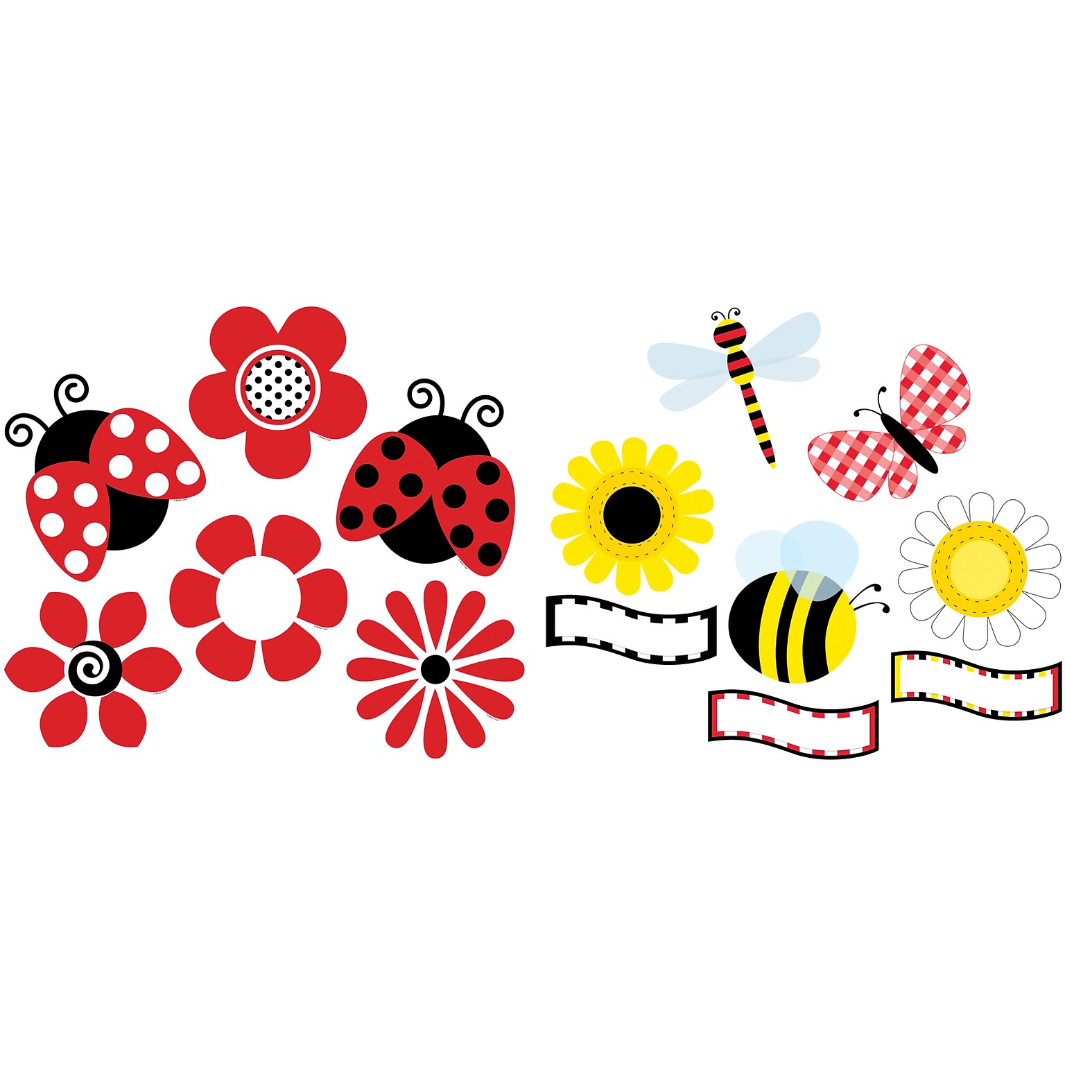 Barker Creek Posies & Plaid Double-Sided Accents, Multi-Design Set, 72/Set (4423)