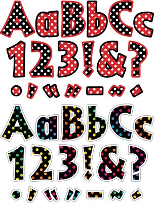 Barker Creek Dots & Over The Rainbow  4" Letters and Numbers, Multicolored, 510/Pack (4427)
