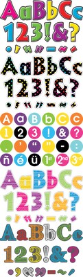 Barker Creek Rainbow Chalk, Happy, Over the Rainbow, Kai Ola, Neon  4" Letters and Numbers, Multicolored, 1209/Pack (4429)