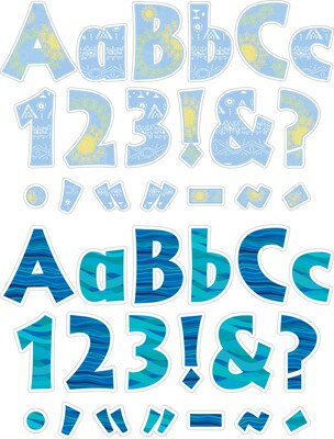 Barker Creek Thoughtfulness, Sea & Sky  4" Letters and Numbers, Multicolored, 510/Pack (4430)