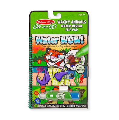 Melissa & Doug Water Wow! Wacky Animals Water Reveal Flip Pad (9464)