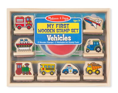 Melissa & Doug My First Wooden Stamp Set - Vehicles (2391)