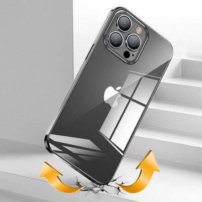 SaharaCase Hybrid-Flex Hard Shell Case with Tempered Glass Screen, Camera Protector for iPhone 15 Pro, Clear (CP459ZD126ZD131)