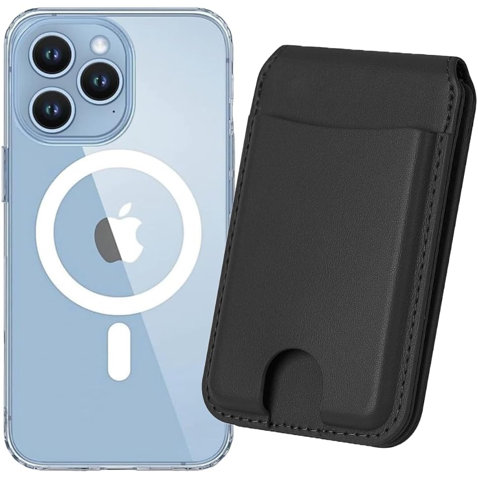 SaharaCase Hybrid-Flex Hard Shell Case with Tempered Glass Screen, Camera Protector for iPhone 15 Pro, Clear (CP459ZD126ZD131)