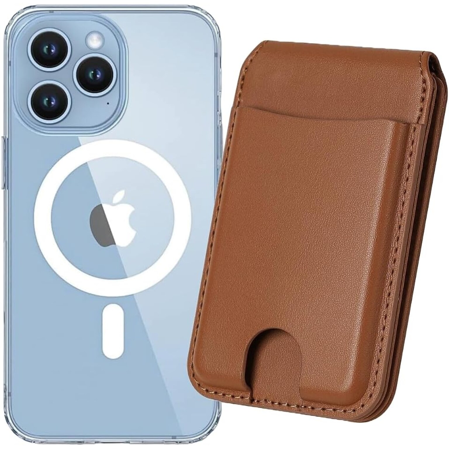 SaharaCase Hybrid-Flex Hard Shell Case with Tempered Glass Screen, Camera Protector for iPhone 15 Pro, Clear (CP459ZD126ZD131)