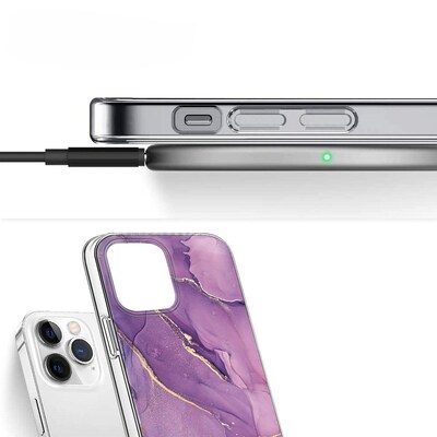 SaharaCase Purple Marble Case, Tempered Glass Screen and Camera Protector for iPhone 15 Pro Max (CP474ZD128ZD131)
