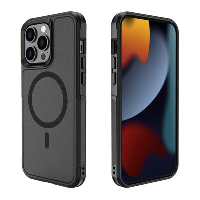 SaharaCase Armor Series Hard Shell Case, Tempered Glass Screen, Camera Protector for iPhone 15 Pro Max, Black (CP482ZD128ZD131)