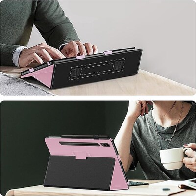 SaharaCase Samsung Galaxy Tab S9+ and Tab S9 FE+ Kit Bundle - Bi-Fold Folio Case with ZeroDamage Screen Protector - Pink