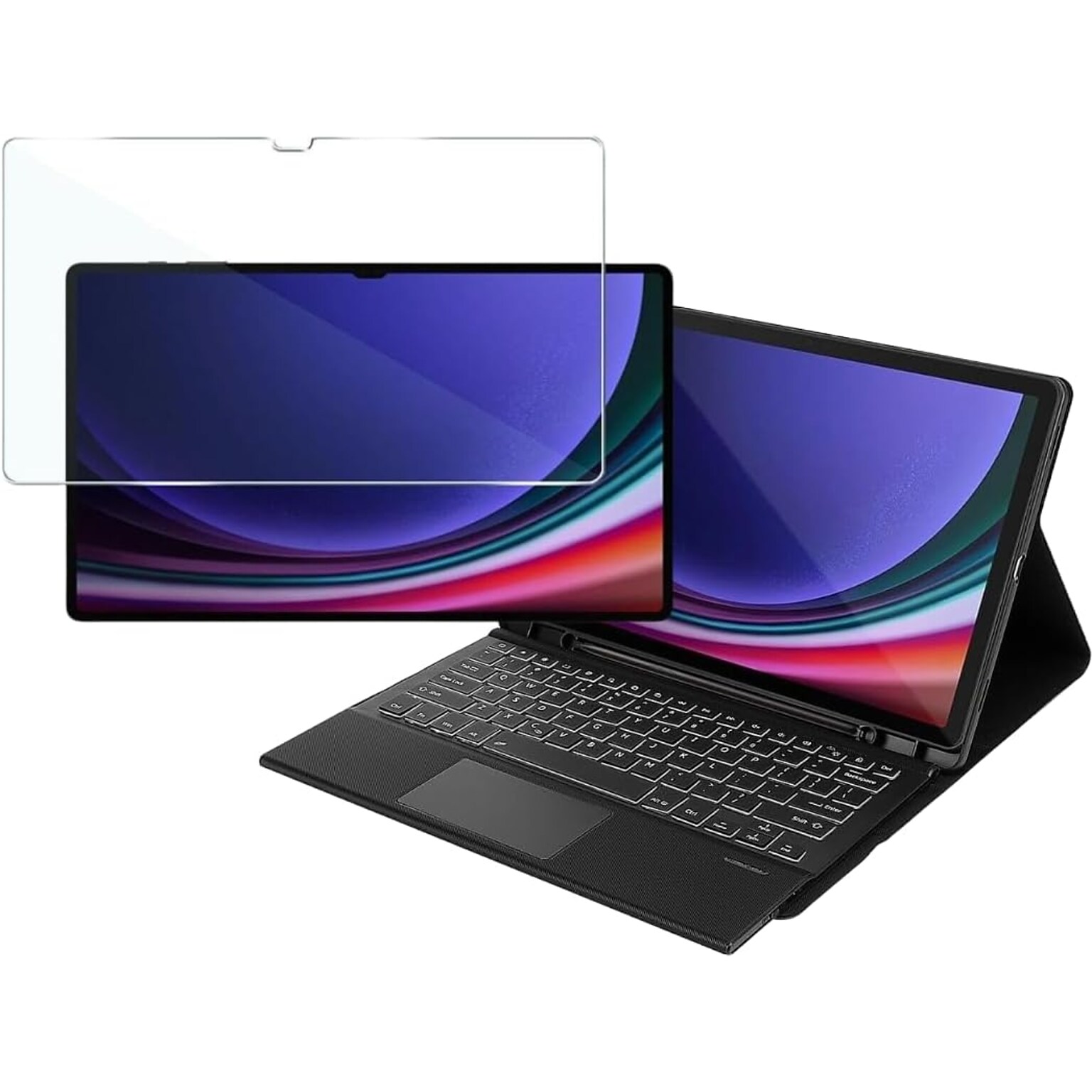 SaharaCase Samsung Galaxy Tab S9+ and Tab S9 FE+ 12.4-inch Kit Bundle - ProTouch Keyboard Case with ZeroDamage Screen Protector