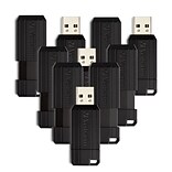 Verbatim PinStripe 32GB USB 2.0 Flash Drive, 10/Pack (70062)