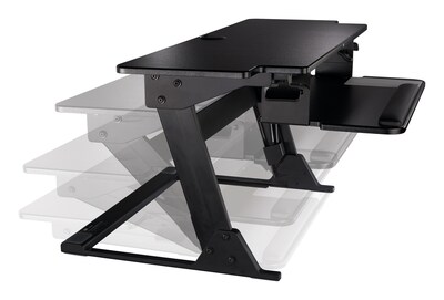 3M Precision XL Standing Desk, 42” W, Adjustable Desk Riser with Gel Wrist Rest and Precise Mouse Pad, Black (SD70B)