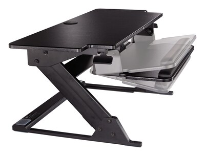 3M Precision XL Standing Desk, 42” W, Adjustable Desk Riser with Gel Wrist Rest and Precise Mouse Pad, Black (SD70B)